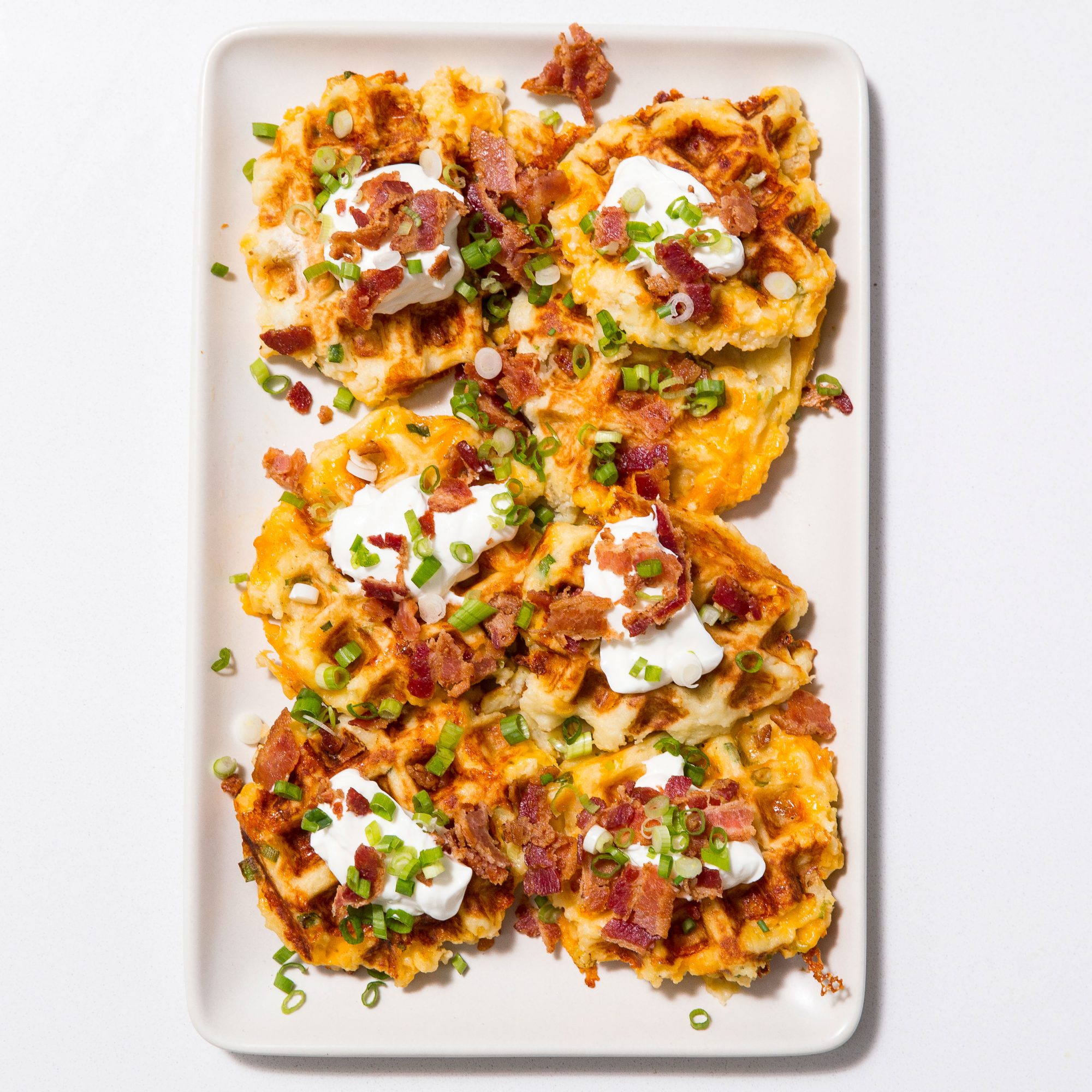 Cheesy Leftover Mashed Potato Waffles Cheesy Leftover Mashed Potato Waffles