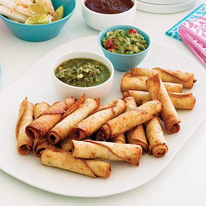 Bean and Chicken Taquitos