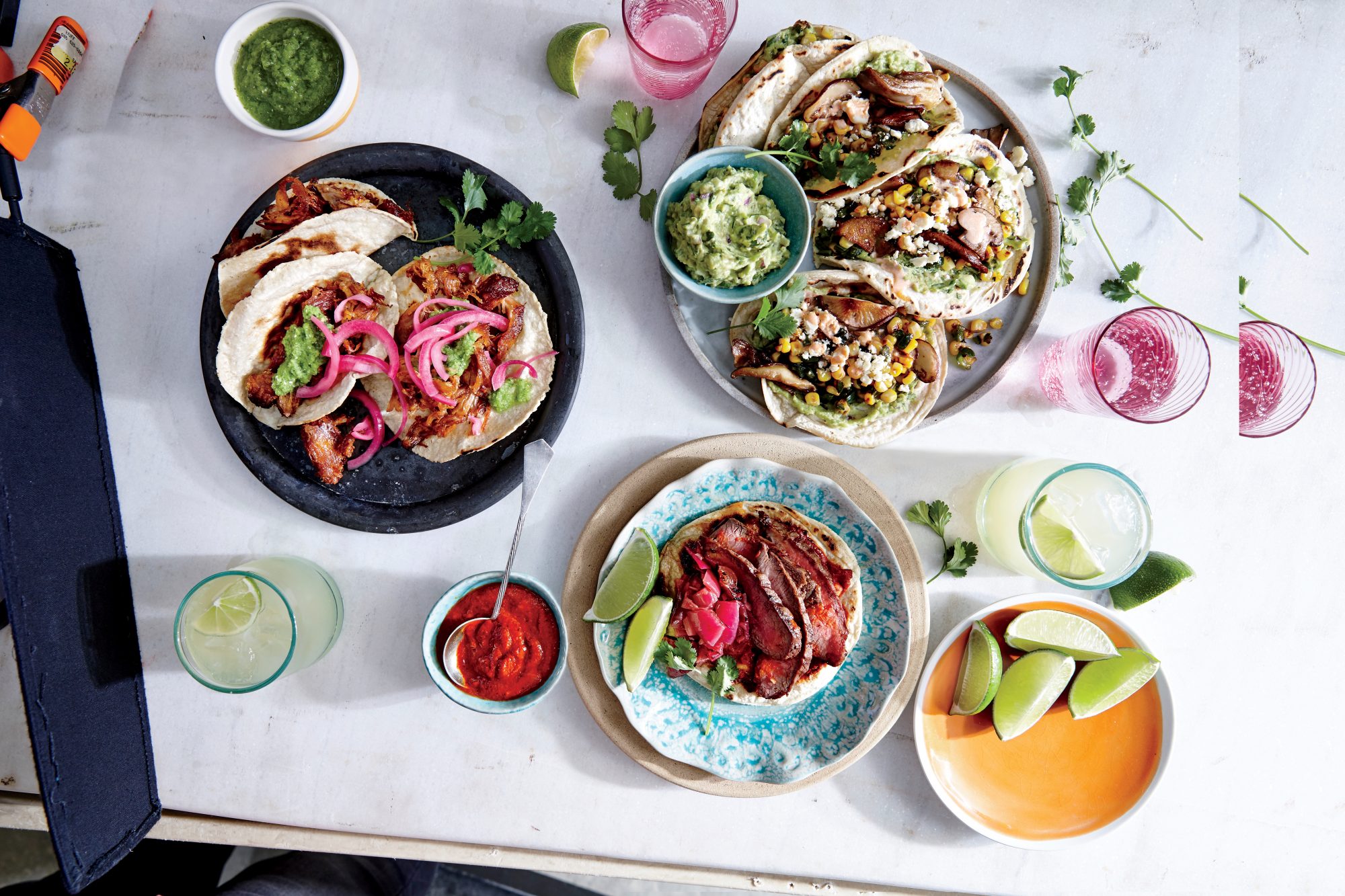 Mushroom and Charred Corn Tacos with Guacamole Mushroom and Charred Corn Tacos with Guacamole