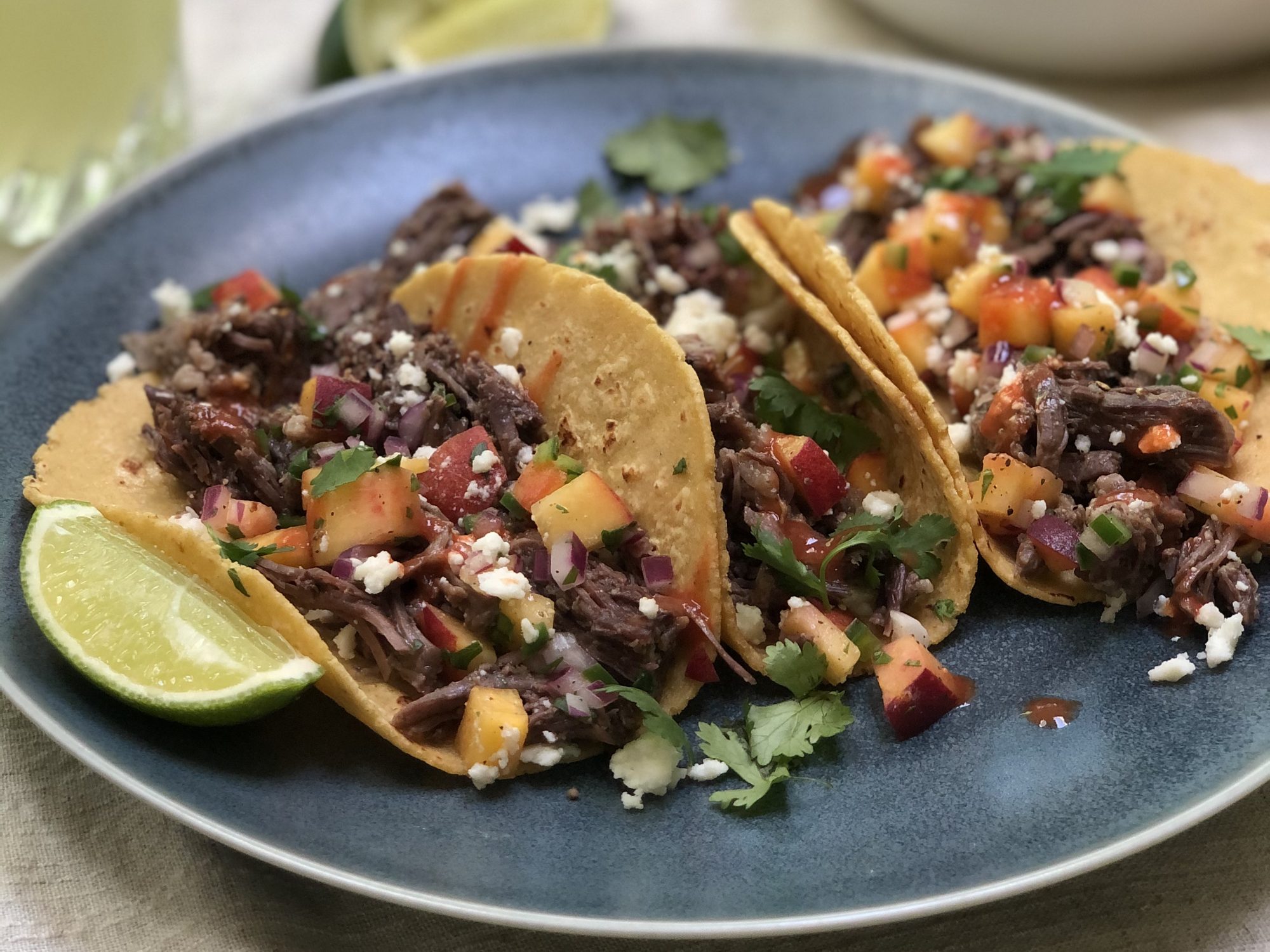 Instant Pot Short Rib Tacos With Peach Salsa Instant Pot Short Rib Tacos With Peach Salsa