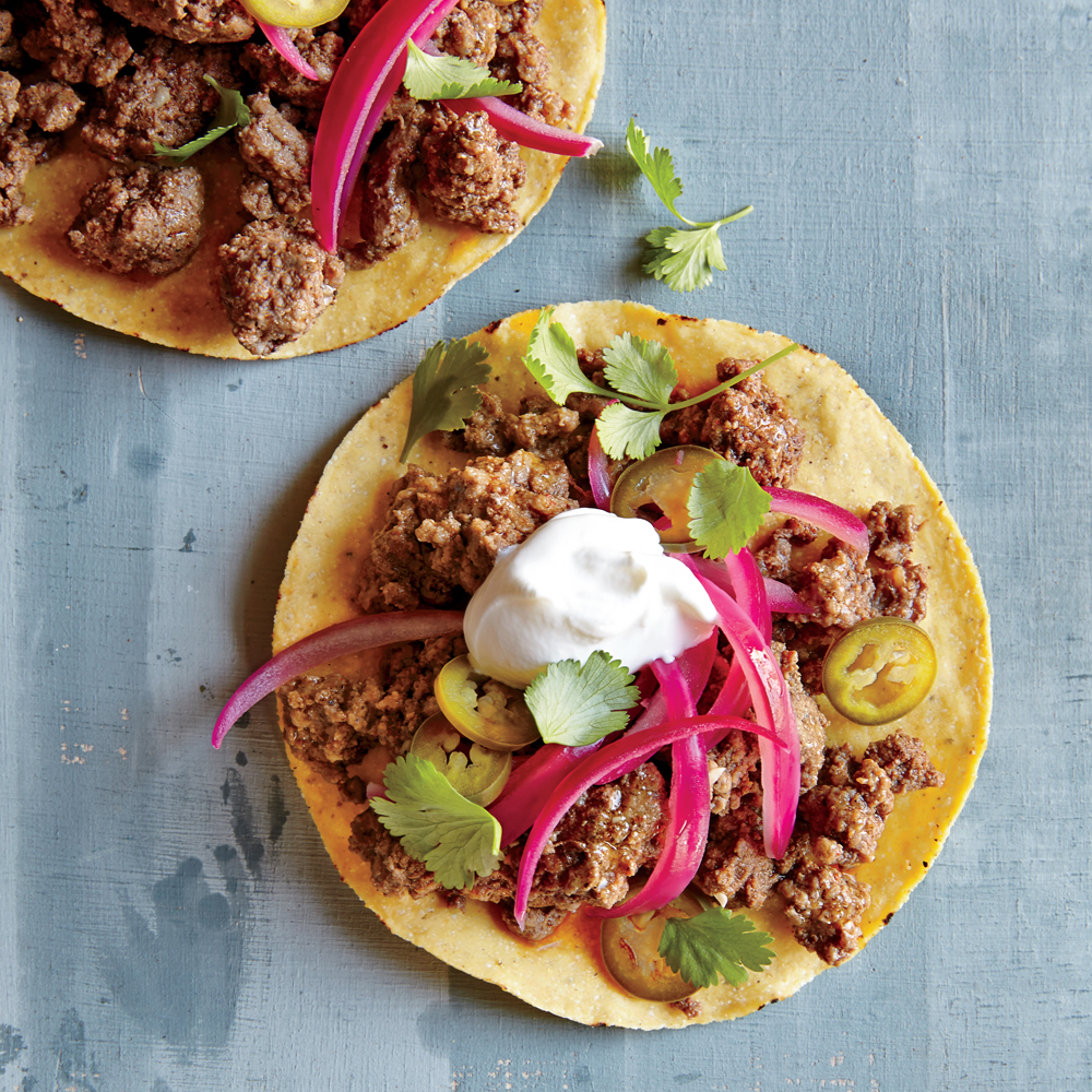 Beef Tostadas with Quick-Pickled Onions Beef Tostadas with Quick-Pickled Onions