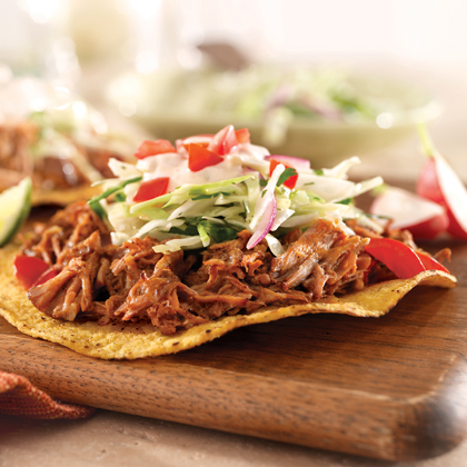 Pulled Pork Tostadas with Slaw and Chipotle Cream Pulled Pork Tostadas with Slaw and Chipotle Cream