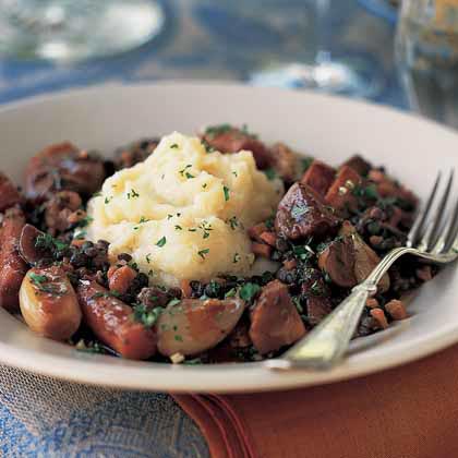 Braised Shallots and Fall Vegetables with Red Wine Sauce