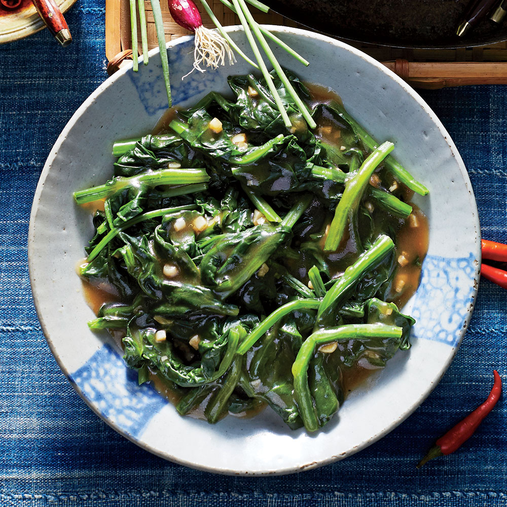 Stir-Fried Water Spinach with Garlic Stir-Fried Water Spinach with Garlic