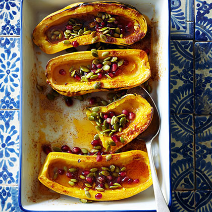 Roasted Delicata Squash with Honey, Pomegranate Seeds, and Pepitas Roasted Delicata Squash with Honey, Pomegranate Seeds, and Pepitas
