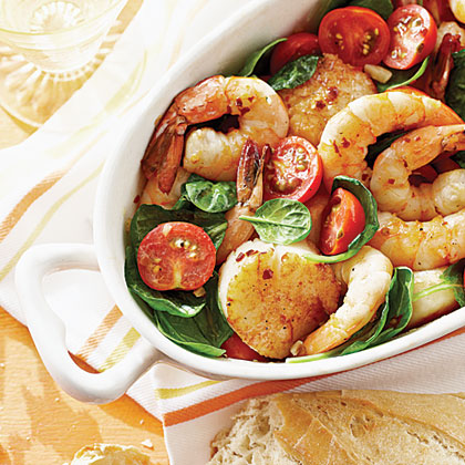 Broiled Shrimp and Scallops