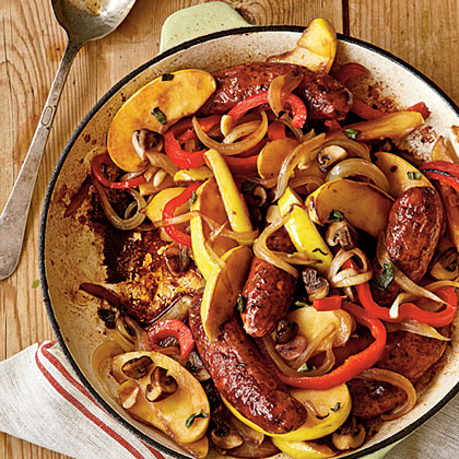 Pan-Roasted Sausages with Apples, Onions, and Sage Pan-Roasted Sausages with Apples, Onions, and Sage