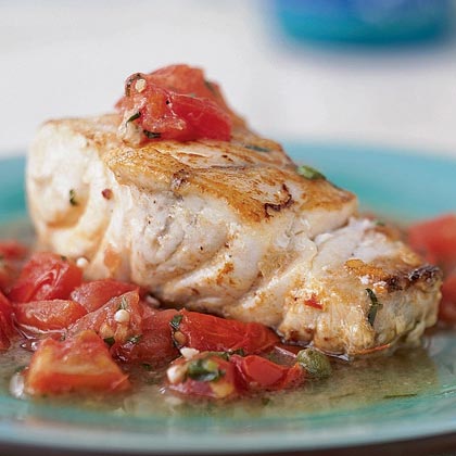Baked Grouper with Chunky Tomato Sauce Baked Grouper with Chunky Tomato Sauce