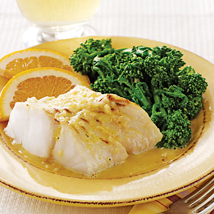 Broiled Halibut with Orange- Shallot Butter Sauce Broiled Halibut with Orange- Shallot Butter Sauce
