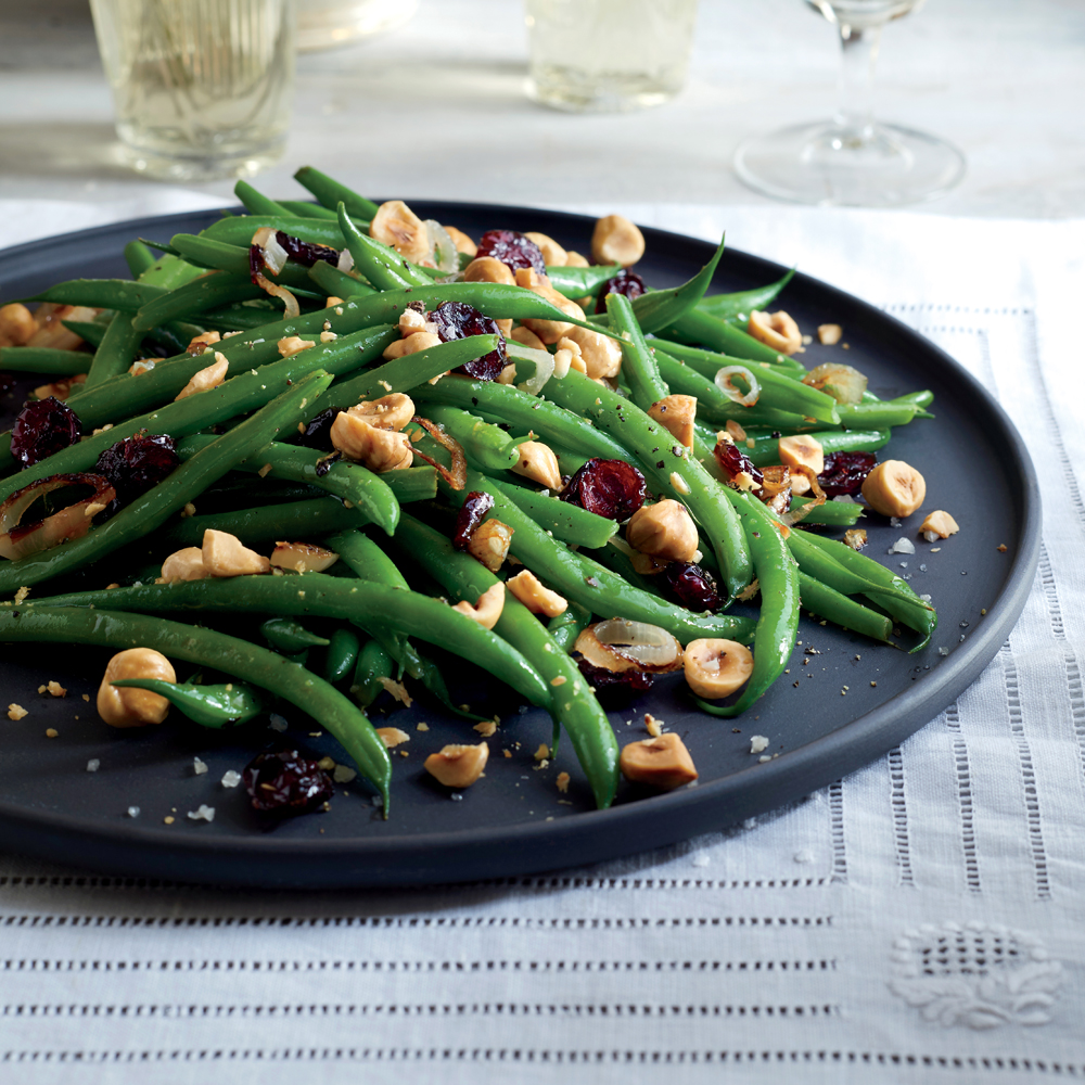 Green Beans with Dried Cranberries and Hazelnuts Green Beans with Dried Cranberries and Hazelnuts